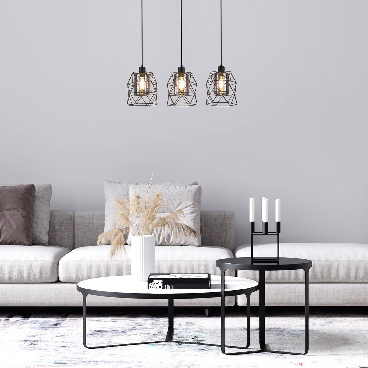 Rabalux Emrys lampa wisząca 3x40W czarny mat/szkło dymne 72113 - Wysyłka w 24h