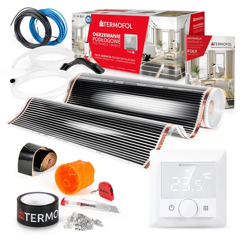 Termofol TF folia grzewcza 20 m2 140W/m2 z akcesoriami i termoregulatorem TF-H5 białym TF310.140.H5.200