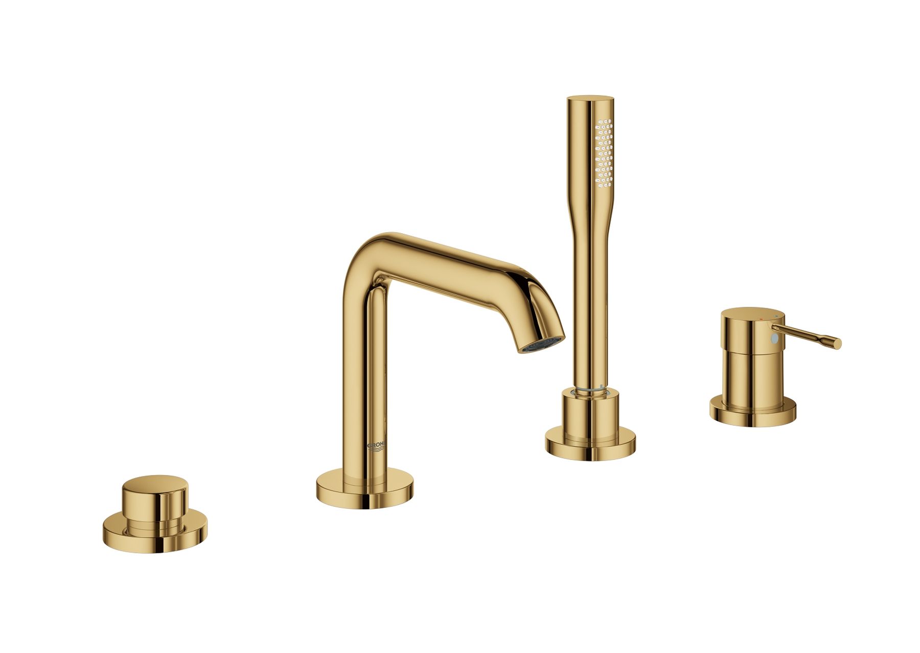 Grohe Essence bateria wannowo-prysznicowa 4-otworowa cool sunrise 19578GL1