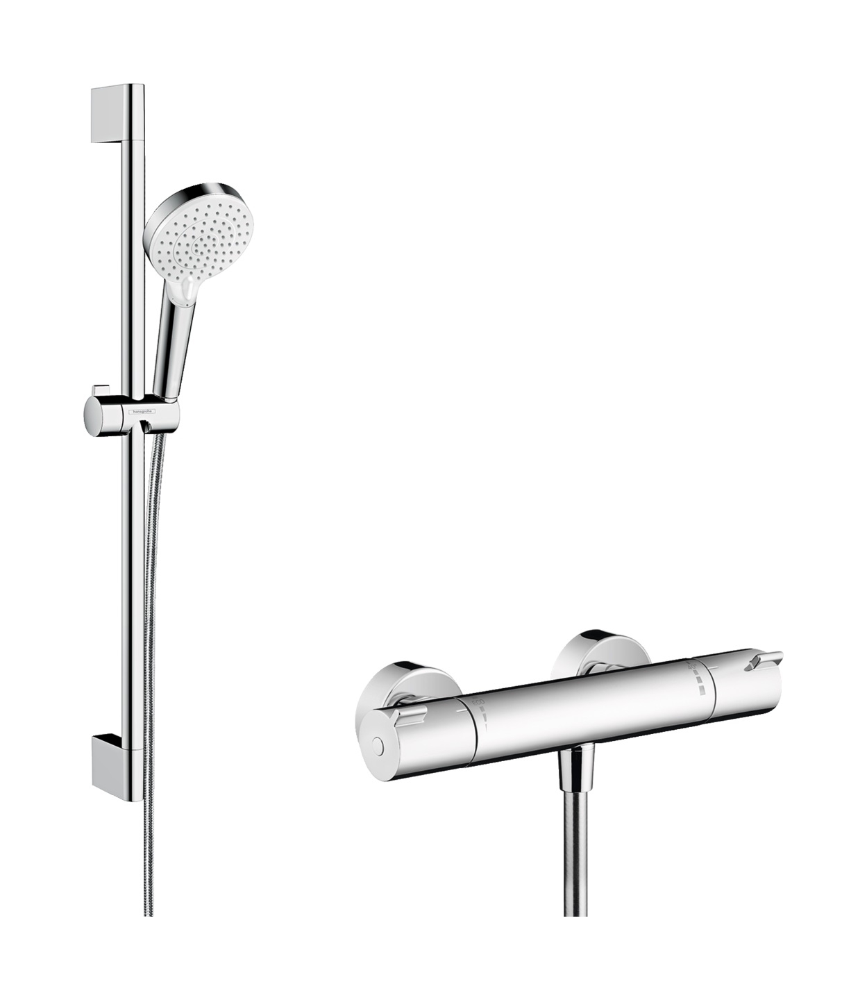 Hansgrohe Crometta zestaw prysznicowy ścienny termostatyczny biały/chrom 27812400 - Wysyłka w 24h