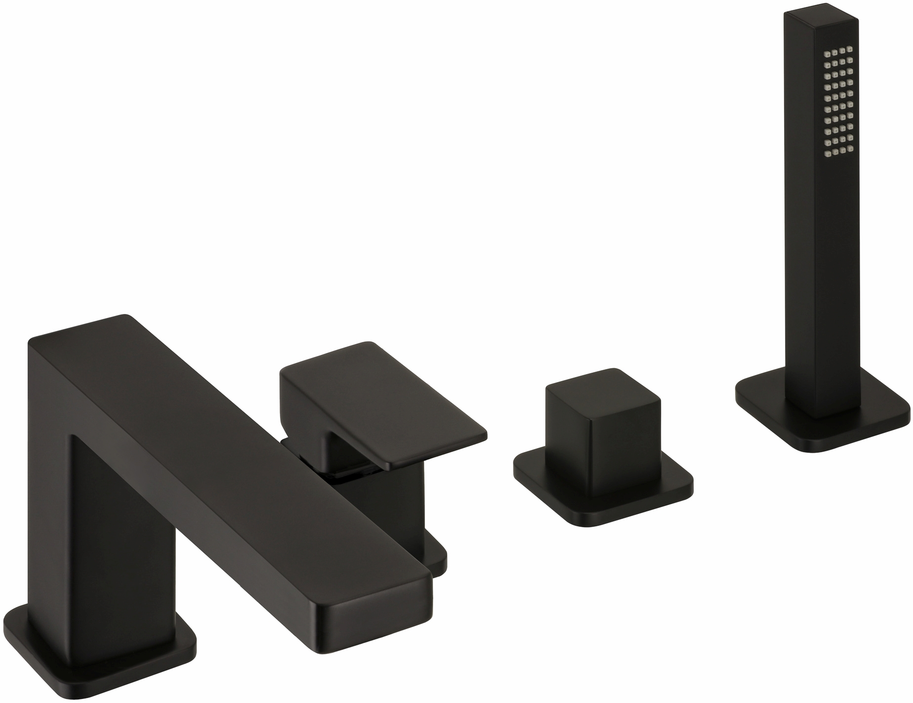 Herzbach Ceo Black bateria wannowo-prysznicowa 4-otworowa czarny mat 36.220250.1.12