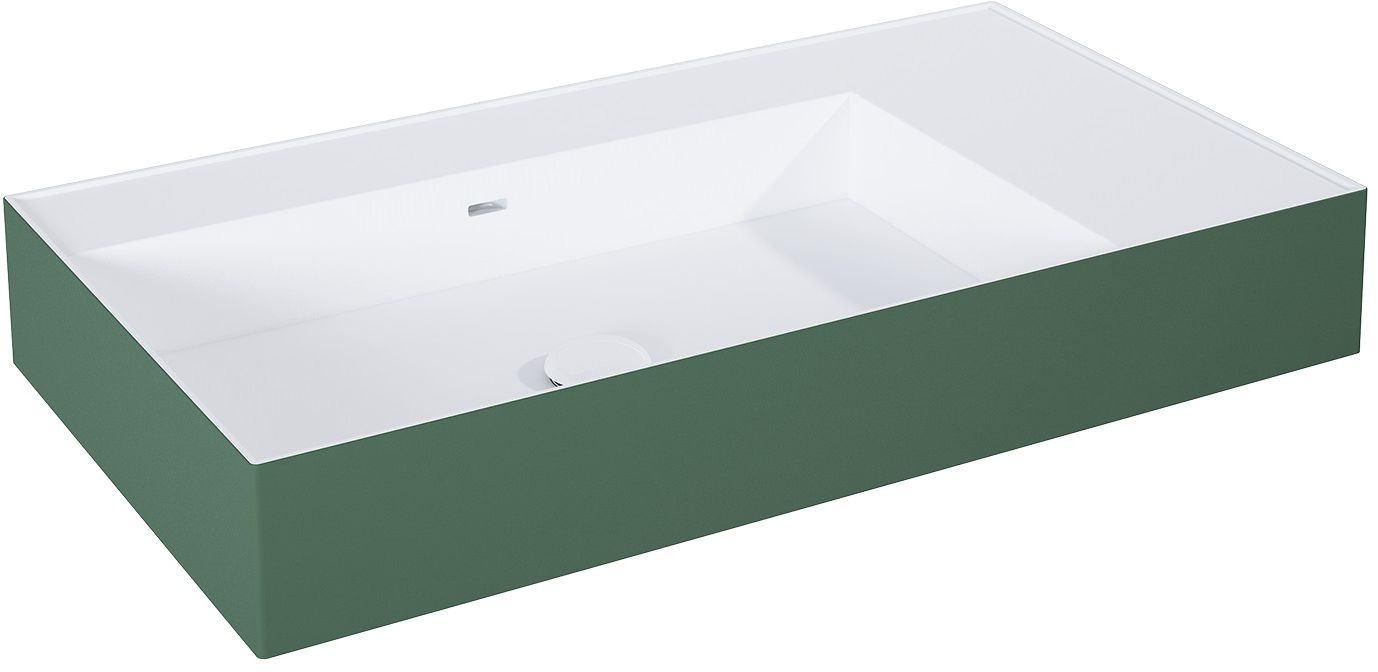 Elita Level umywalka 80,5x45,5 cm prostokątna ścienna lewa white/forest green matt RE041461216200