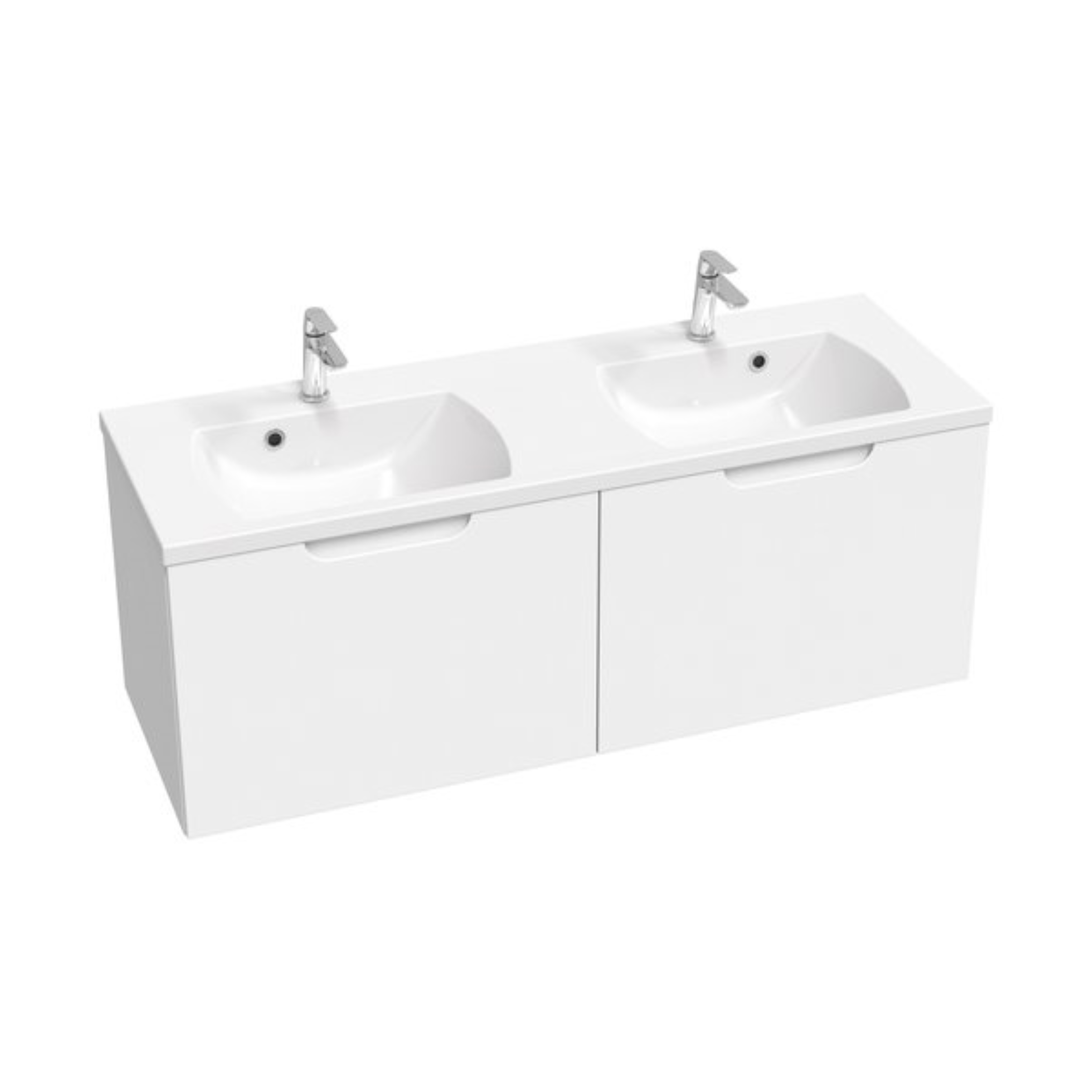 Ravak Classic II umywalka 130x45 cm prostokątna meblowa-z blatem-podwójna biała XJX01113000