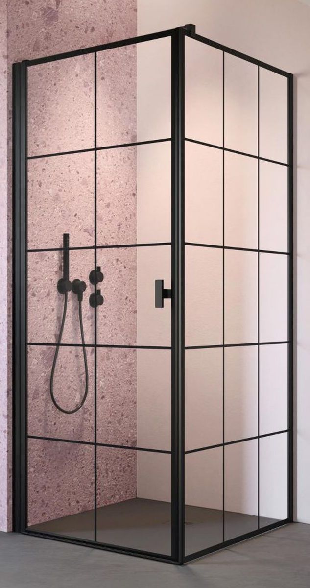 Radaway Nes Black KDJ I Factory drzwi prysznicowe 80 cm lewe czarny mat/szkło Factory 10022080-54-55L