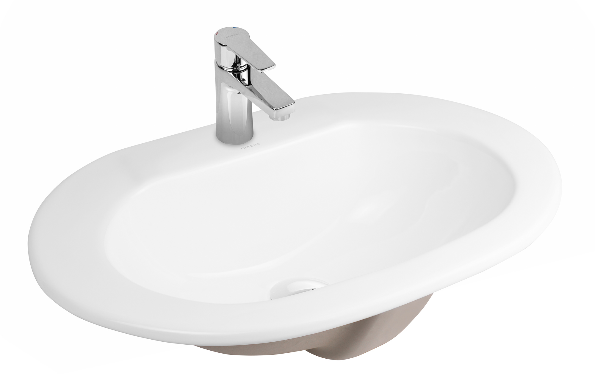 Oltens Asta umywalka 55x42 cm wpuszczana w blat owalna z powłoką SmartClean biała 41702000 - Wysyłka w 24h