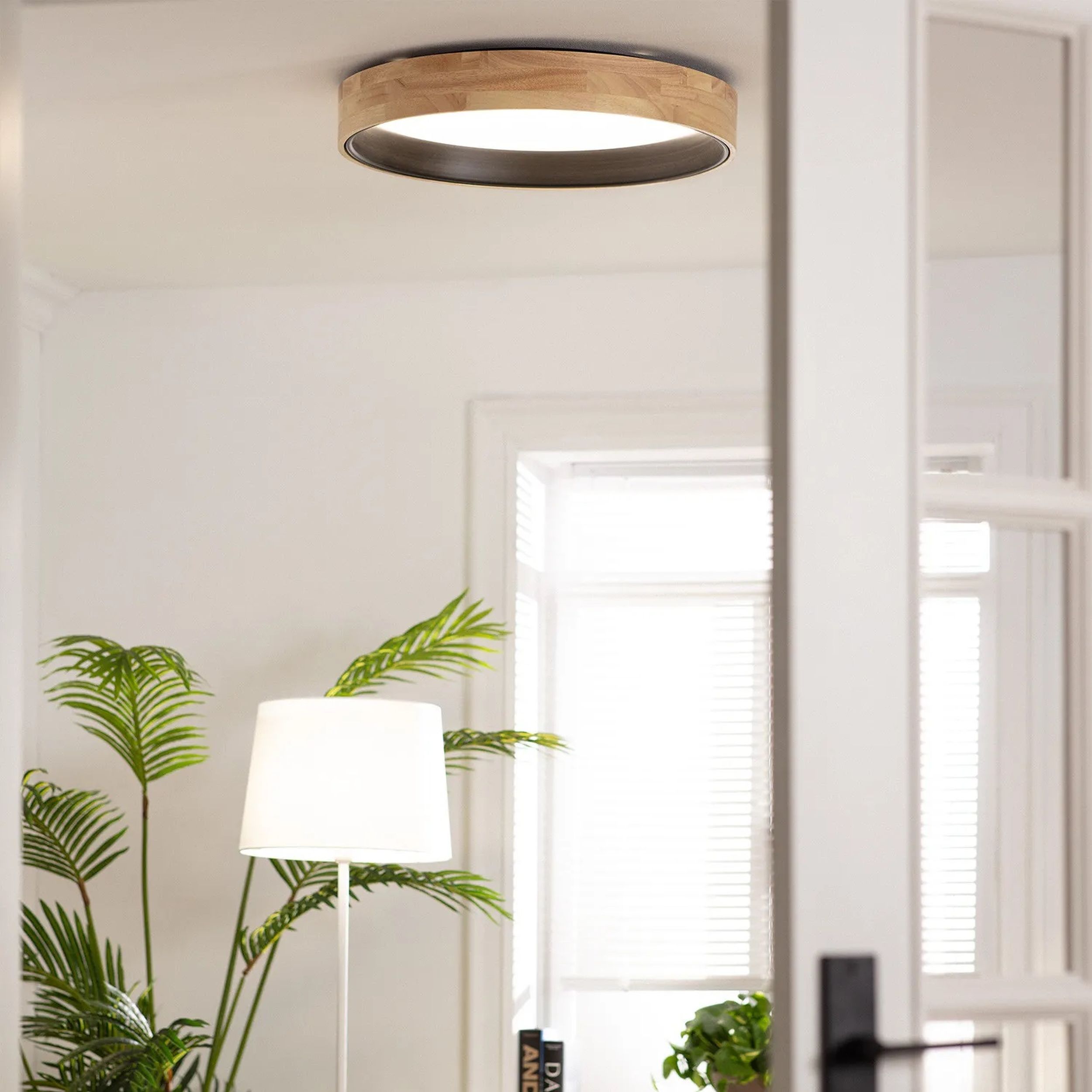 Abruzzo Naturale Vero Black plafon 1x31W LED drewniany/czarny ABR-PLODV-C-30WW-CCT