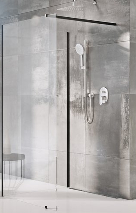 Ravak Corner Walk-In ścianki prysznicowe 120, 80 cm czarny mat/szkło przezroczyste GW1CG4300Z1