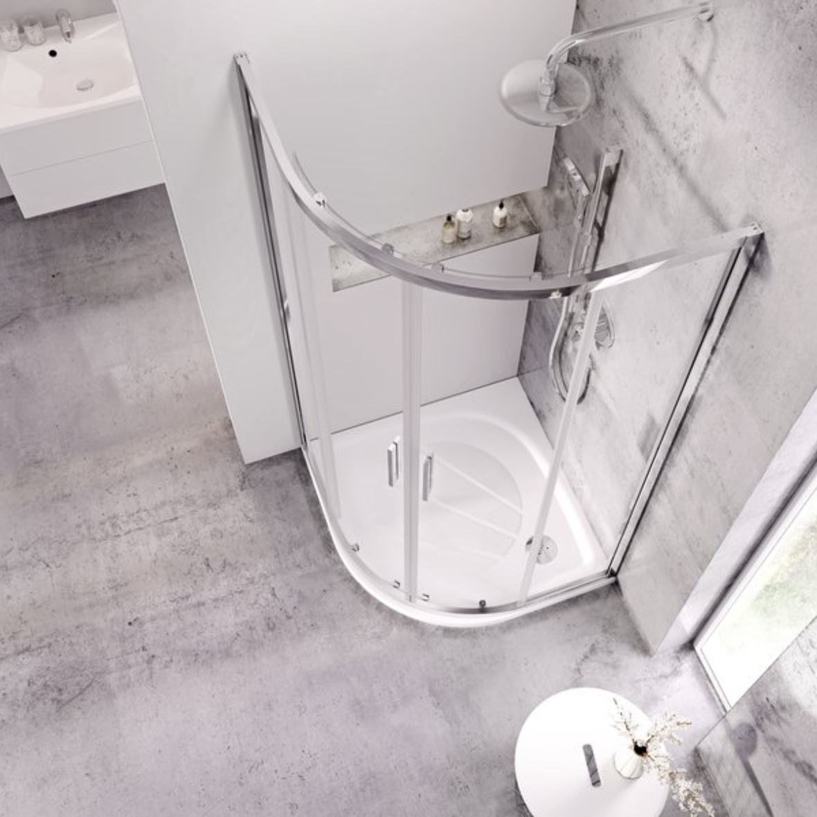 Ravak Blix Slim BLSCP4-80 kabina prysznicowa 80x80 cm półokrągła polerowane aluminium/szkło przezroczyste X3BM40C00Z1