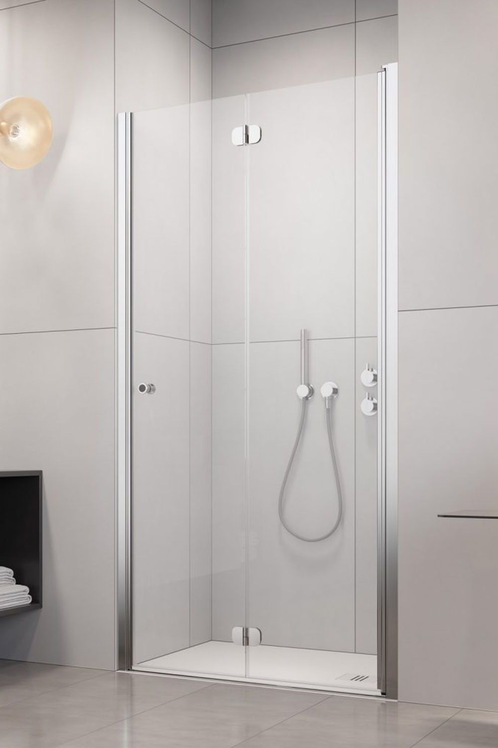 Radaway Eos DWB drzwi prysznicowe 80 cm wnękowe prawe chrom/szkło przezroczyste 137813-01-01R