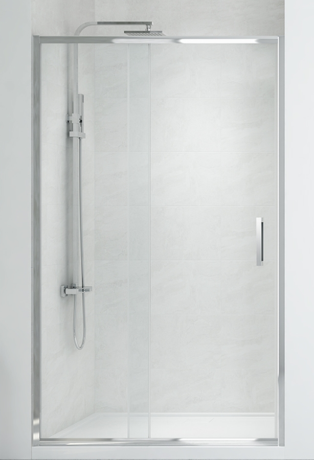 New Trendy New Corrina drzwi prysznicowe 110 cm wnękowe aluminium/szkło przezroczyste D-0182A