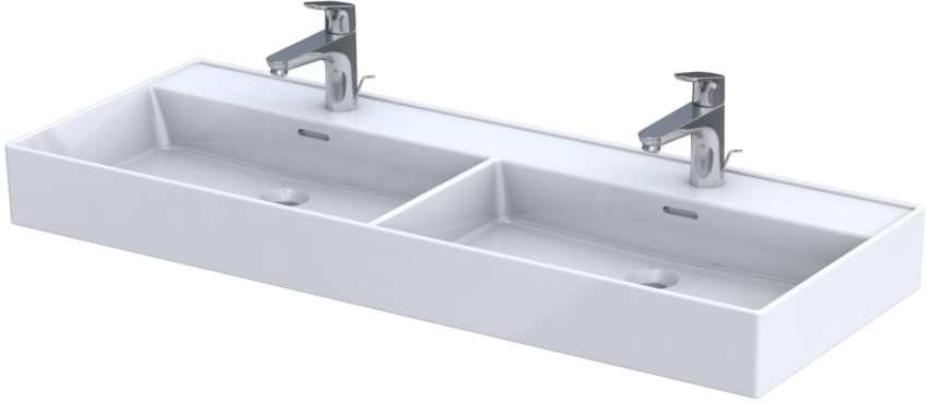 Oristo Bold umywalka 120,4x46,5 cm meblowa podwójna prostokątna biała UME-BD-120-91-D
