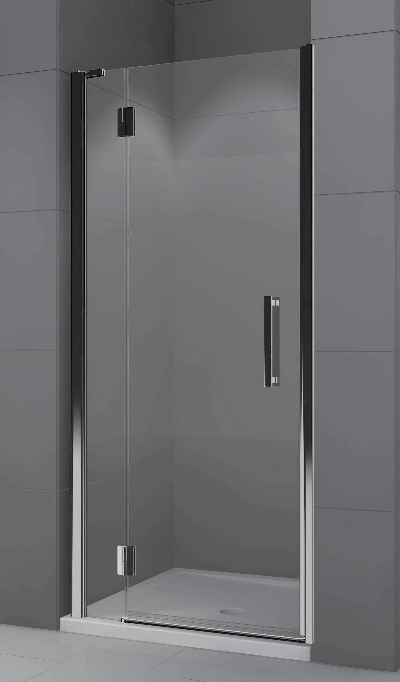 Novellini Modus G drzwi prysznicowe 90 cm wnękowe lewe chrom/szkło przezroczyste MODUSG90S-1K