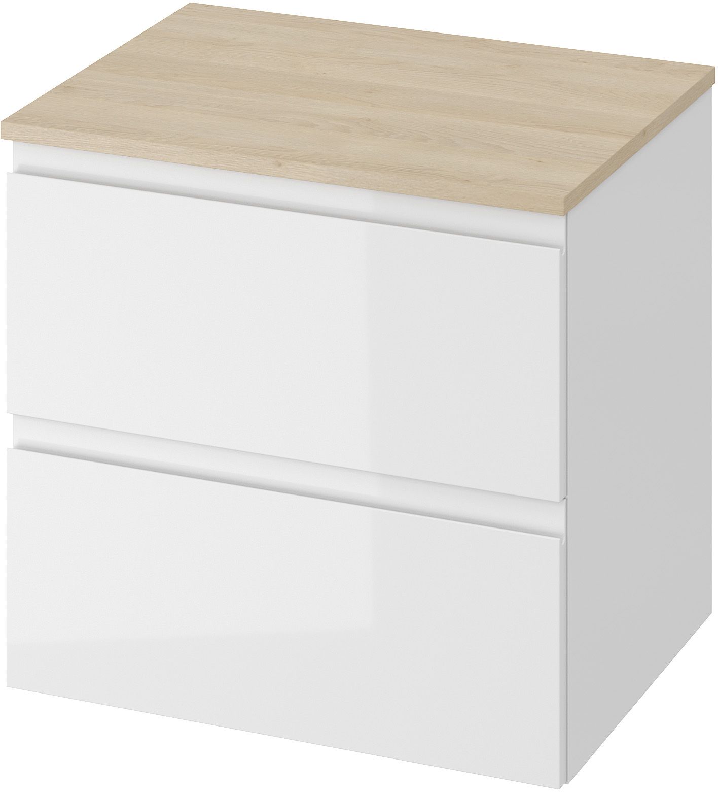 Zestaw Cersanit Modo szafka podumywalkowa 60 cm z blatem biały/dąb (S590042, S590043) - Wysyłka w 24h