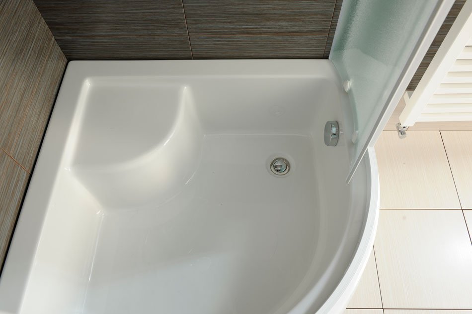 Aqualine brodzik 90x90 cm półokrągły biały C93