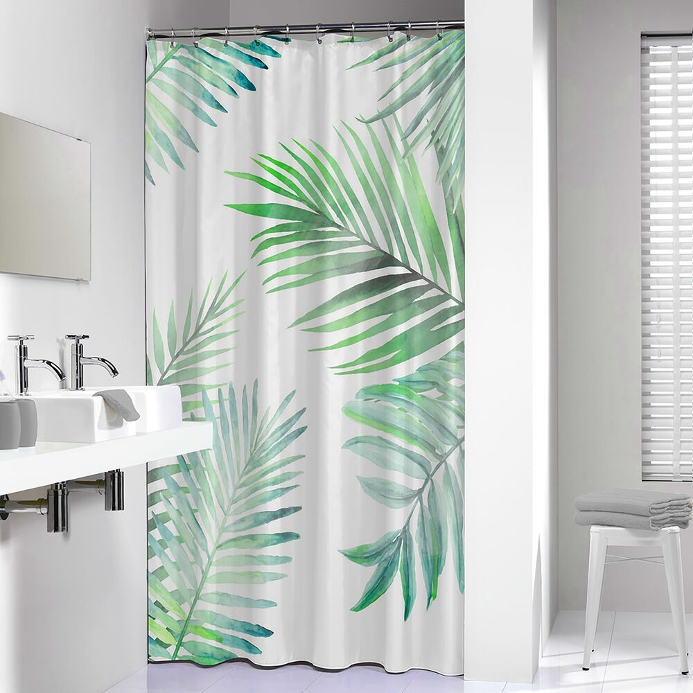 Sealskin Leaves zasłona prysznicowa 180x200 cm poliester zielony/biały 800144 - Wysyłka w 24h