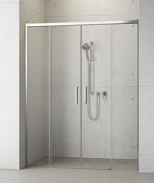 Radaway Idea DWD drzwi prysznicowe 190 cm wnękowe dwuskrzydłowe chrom/szkło przezroczyste 387129-01-01