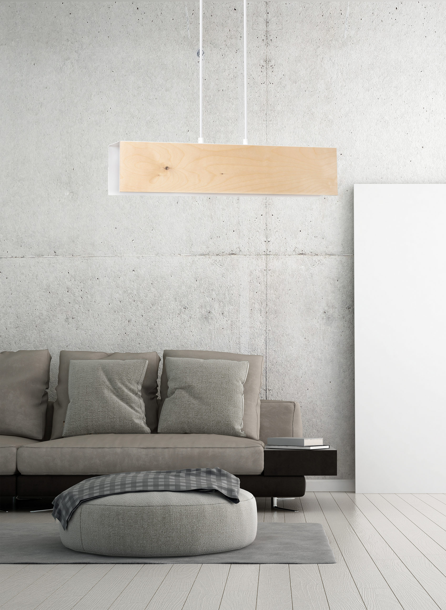 Emibig Carlo lampa wisząca 2x15 W biała-drewno 611/2