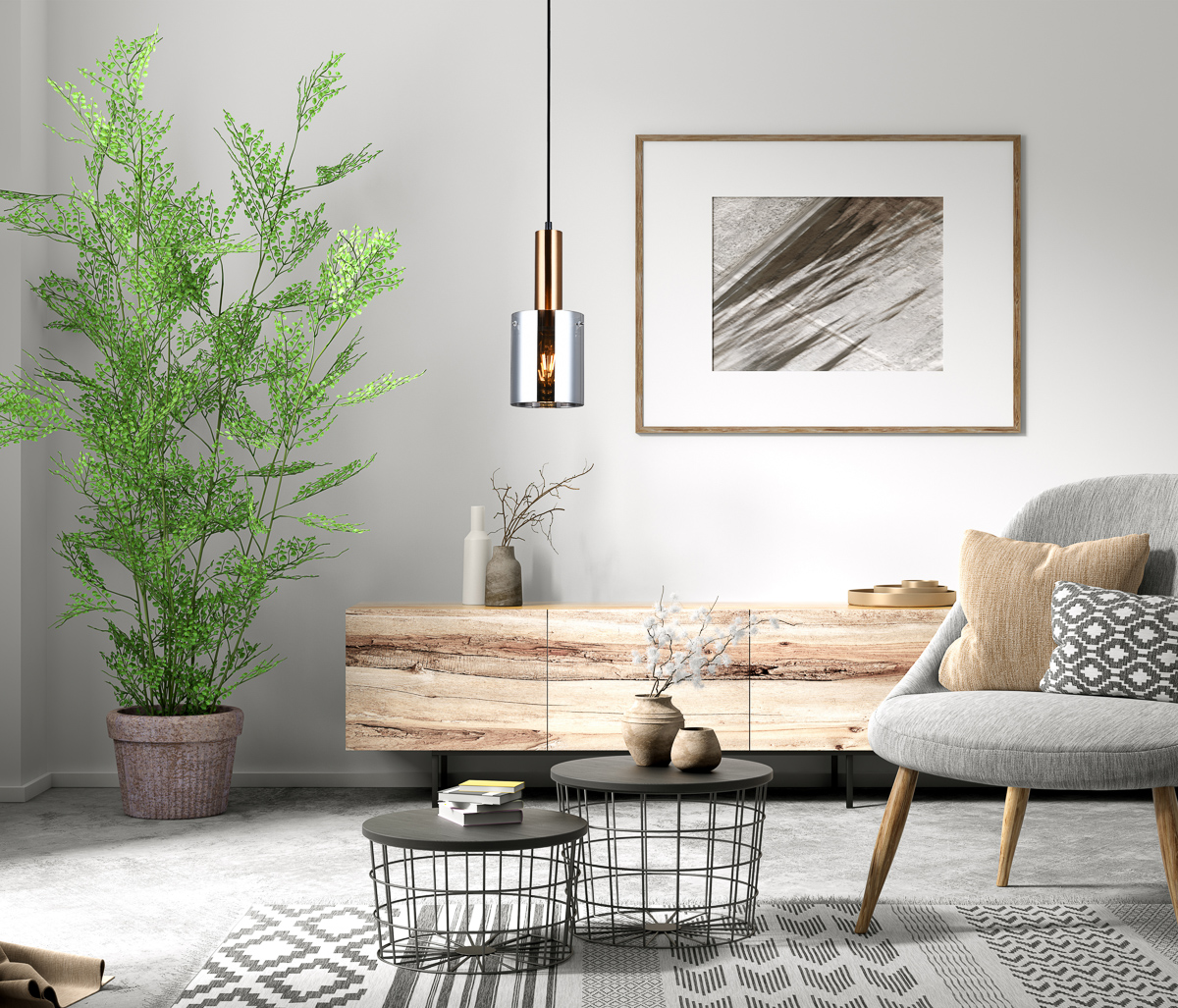 Italux Sardo lampa wisząca 1x40 W mosiądz PND-5581-1-BRO+SG