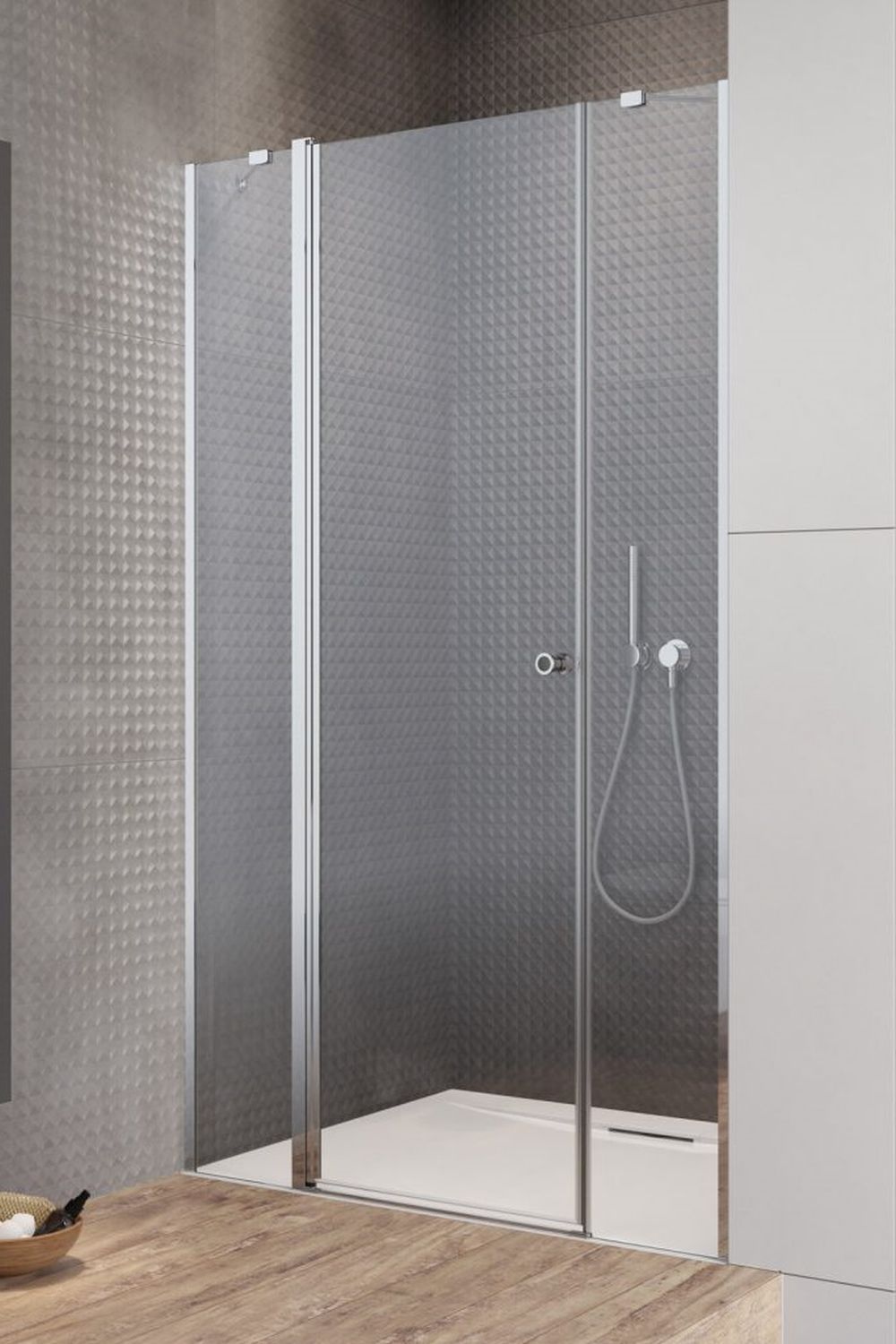 Radaway Eos DWJS drzwi prysznicowe 140 cm wnękowe lewe chrom/szkło przezroczyste 13799456-01L