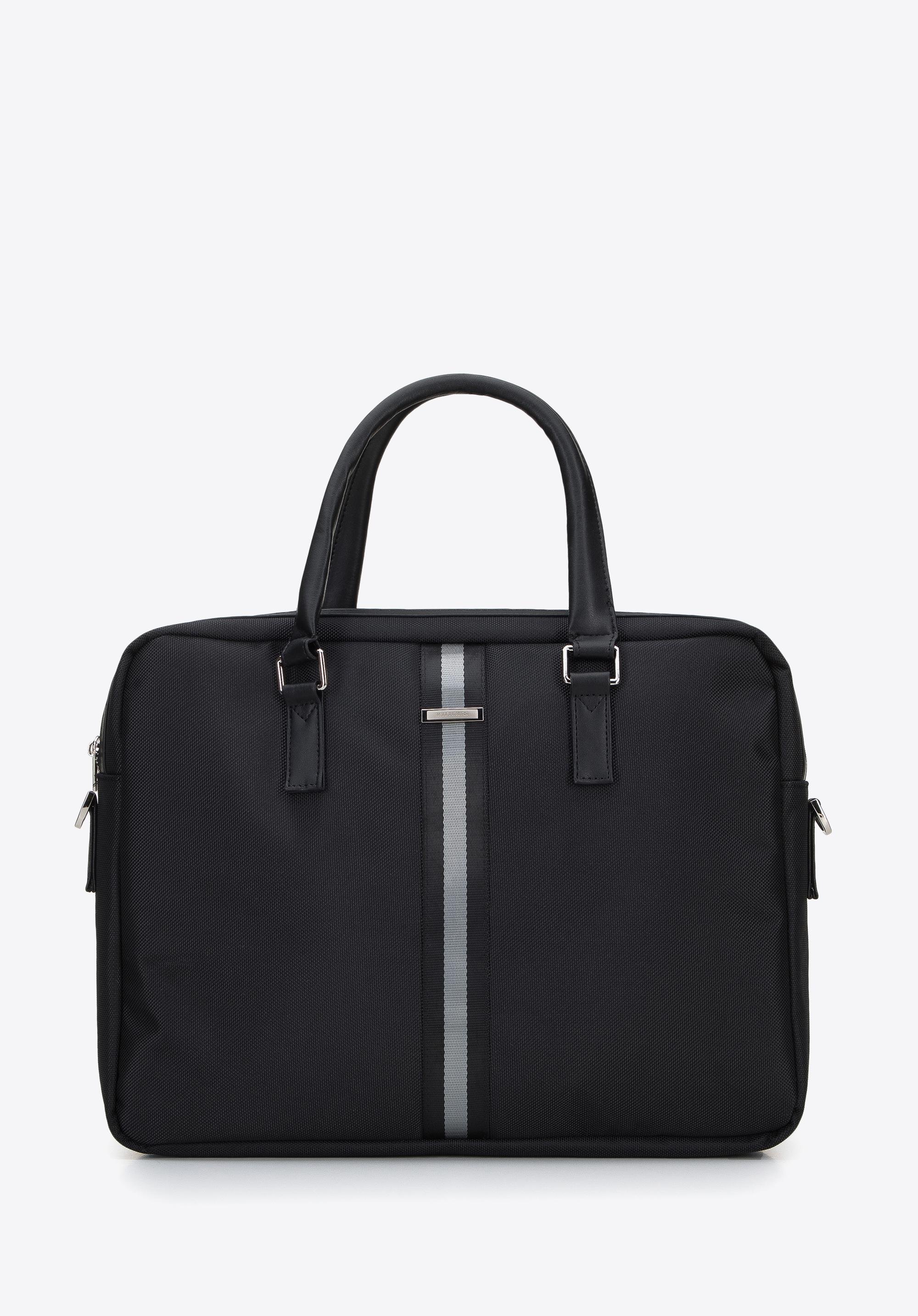 Męska torba na laptopa 17” z tasiemką czarna