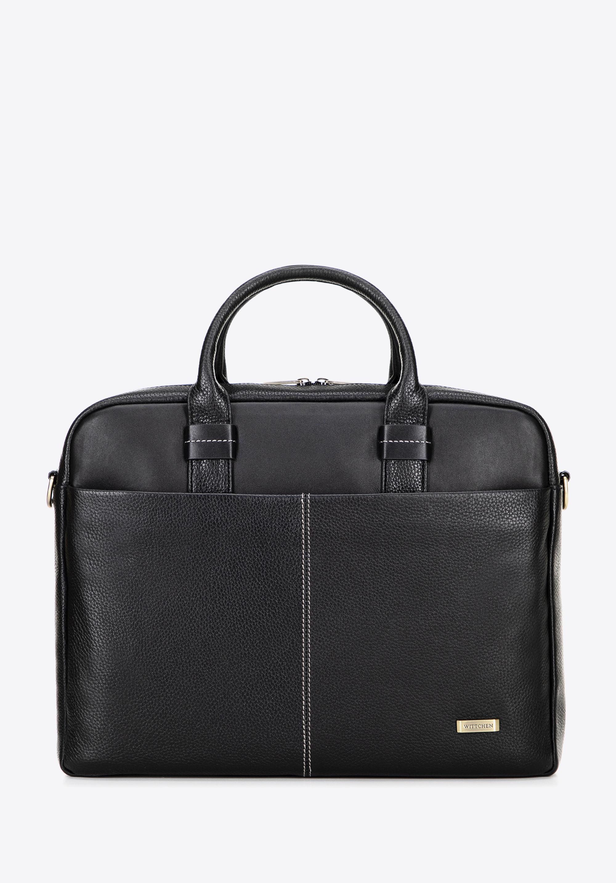 Torba na laptopa 16" ze skóry czarna