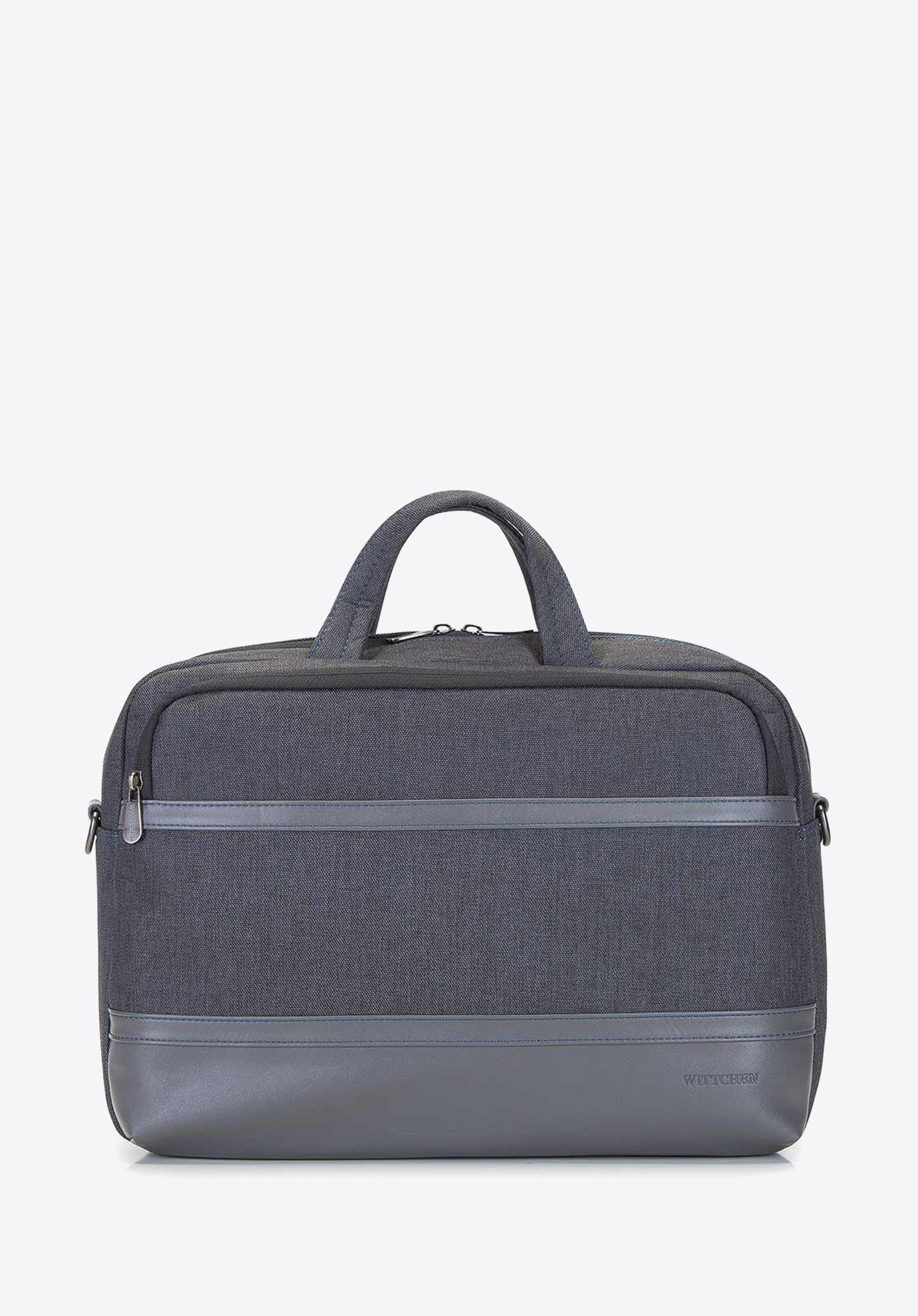 Męska torba na laptopa 15,6” z panelem z ekoskóry grafitowa