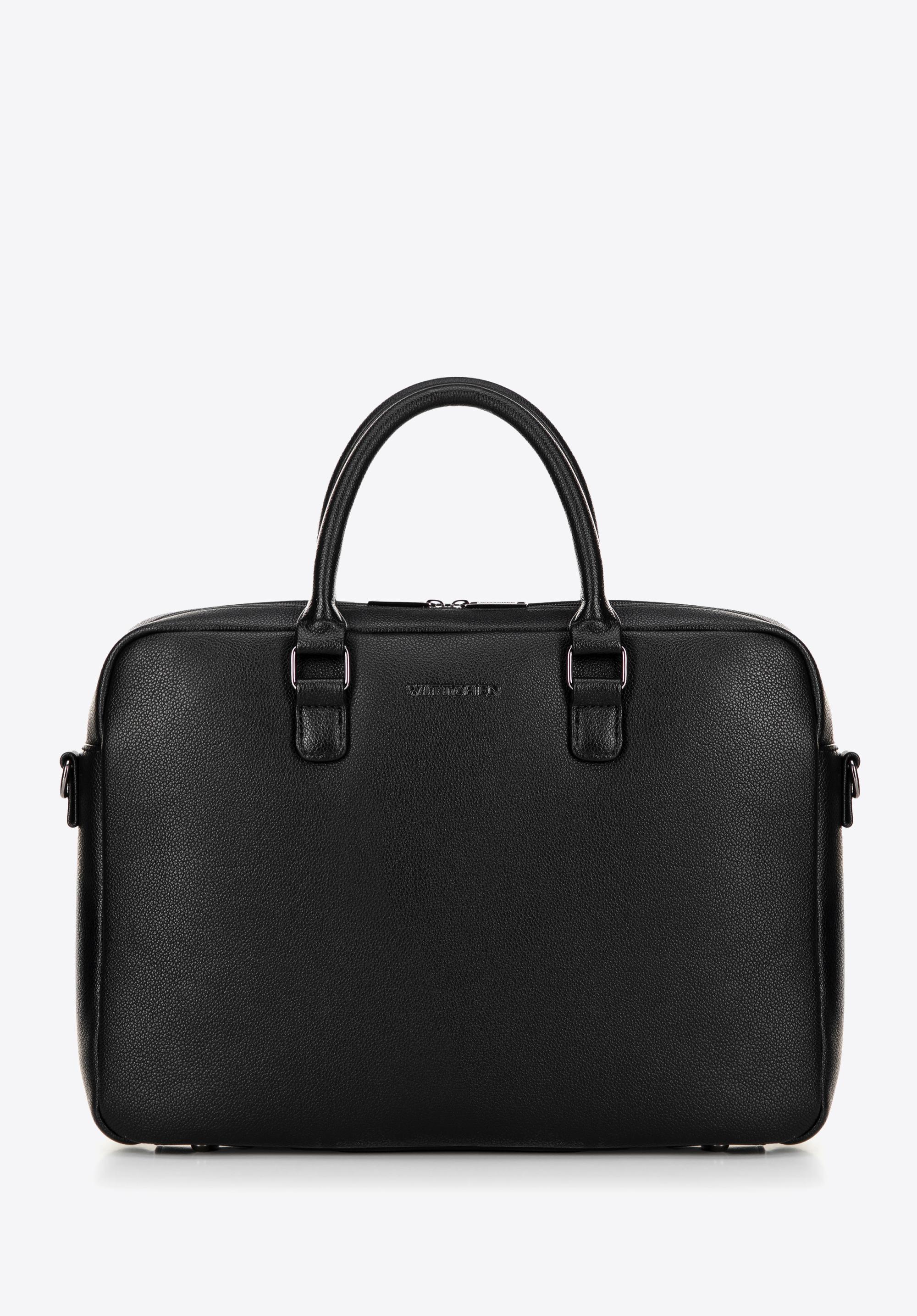 Męska torba na laptopa 16" z imitacji skóry czarna