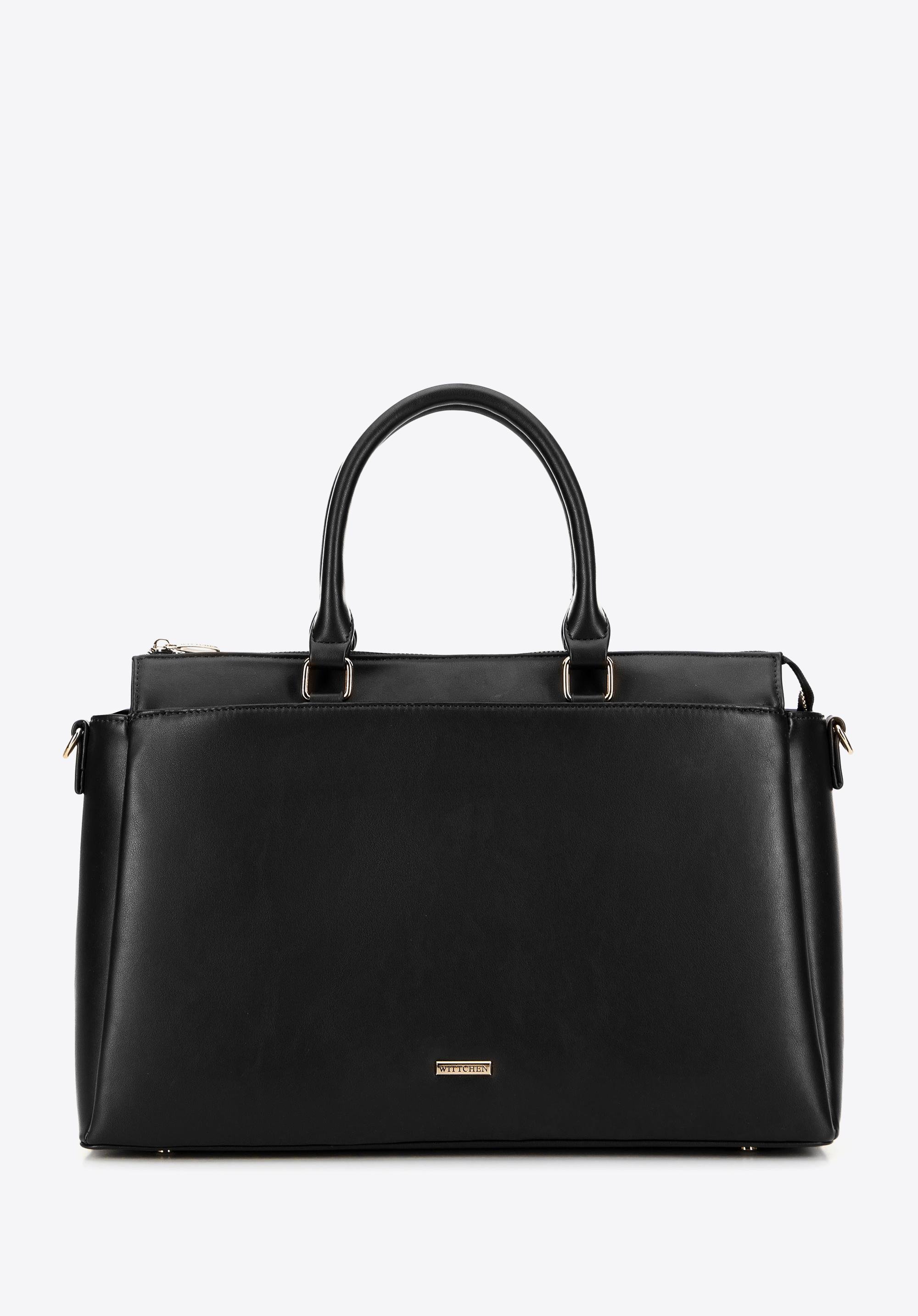 Damska torba na laptopa 15,6’’ z ekoskóry czarna