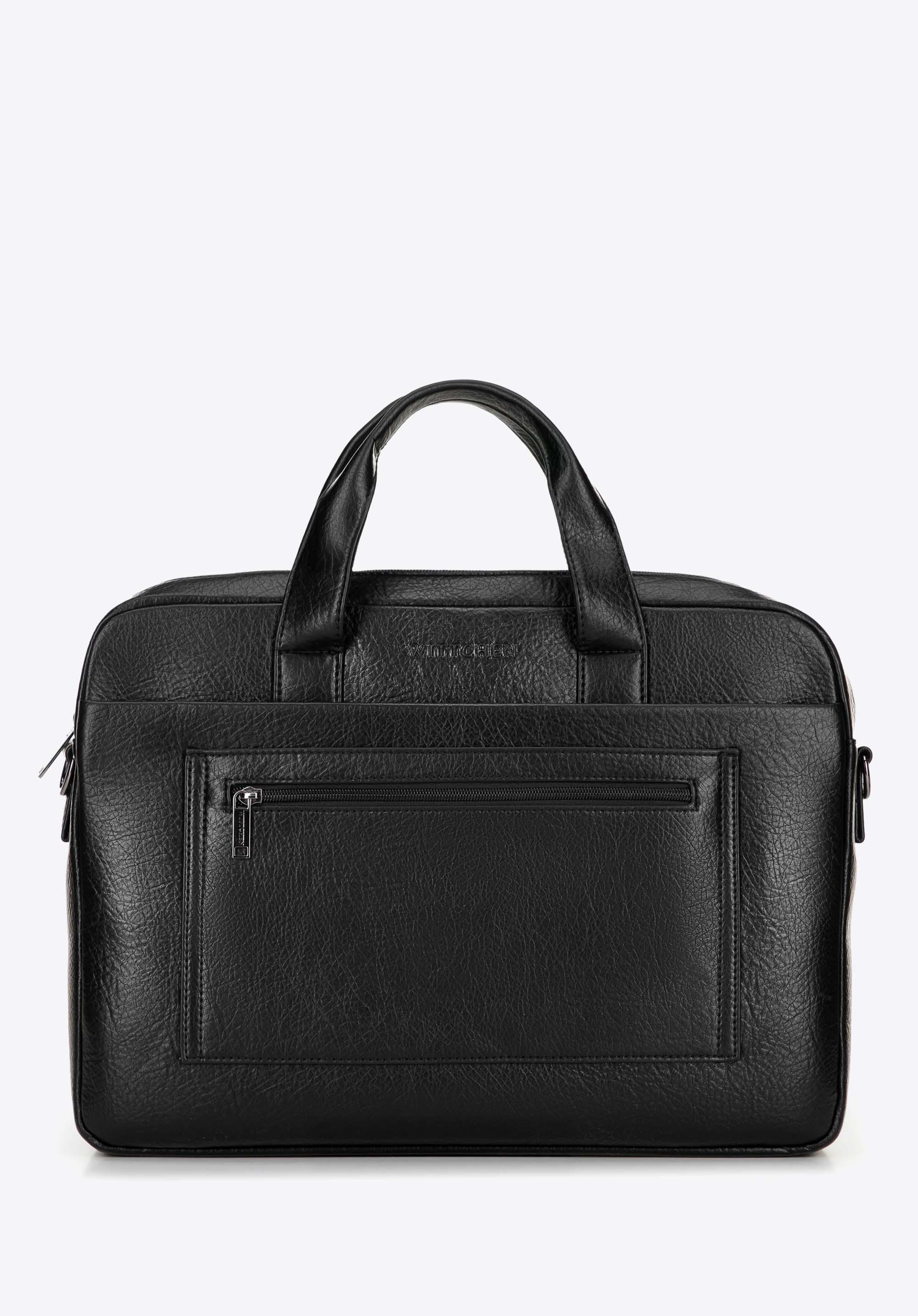 Torba na laptopa 17" z imitacji skóry czarna