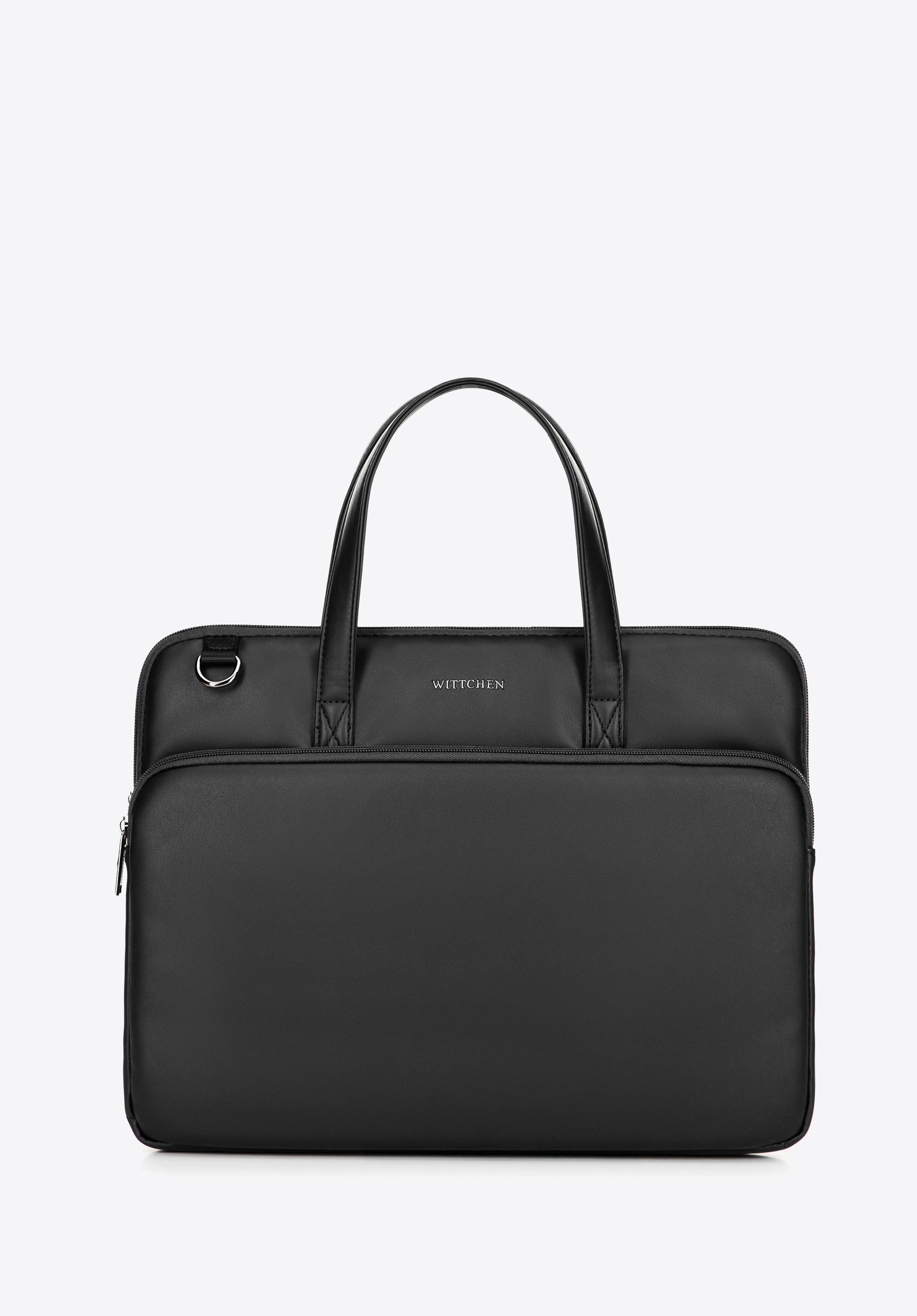 Męska torba na laptopa 16” z imitacji skóry czarna