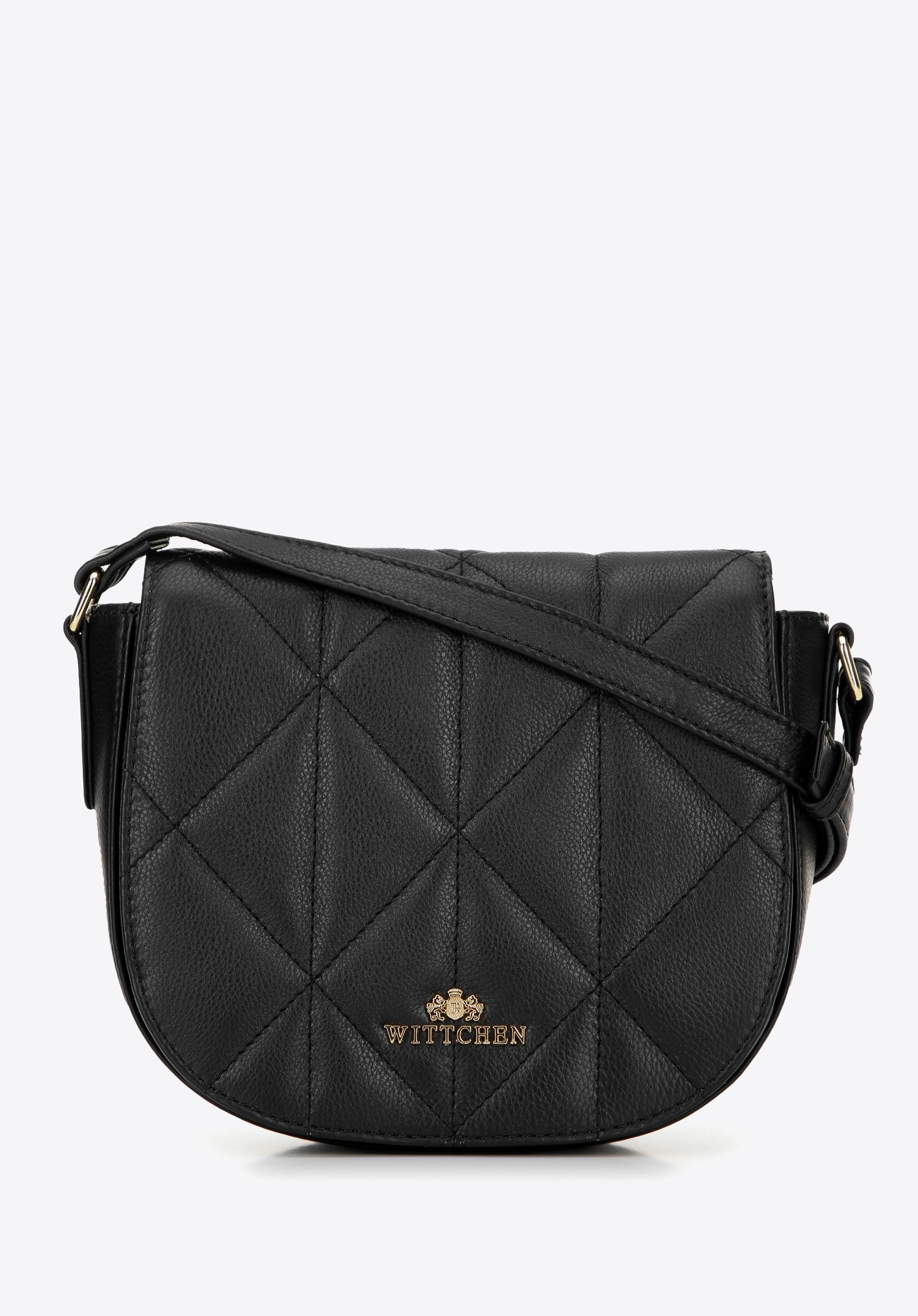 Damska torebka saddle bag z pikowanej skóry czarna