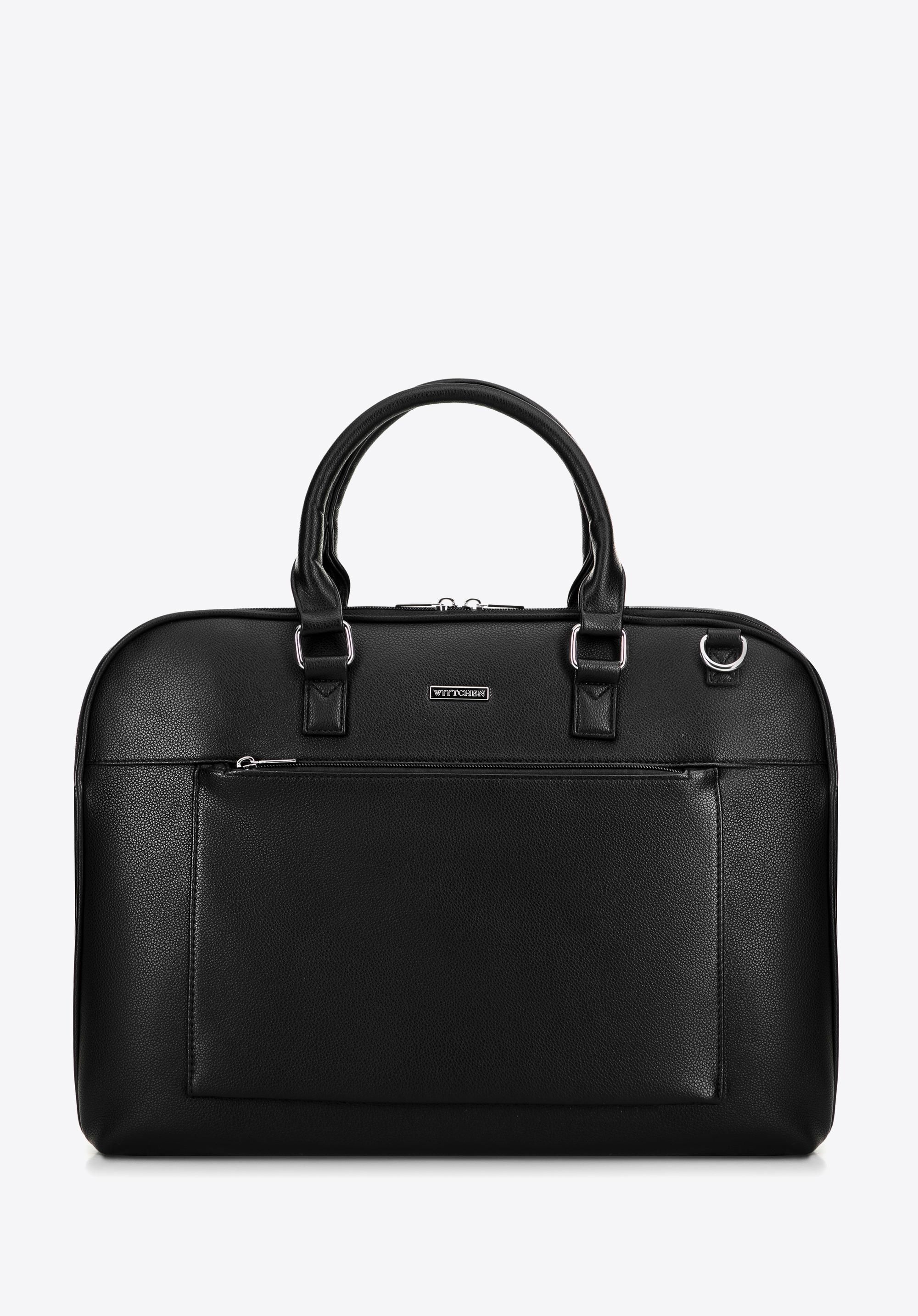 Męska torba na laptopa 15,6’’ z ekoskóry czarna