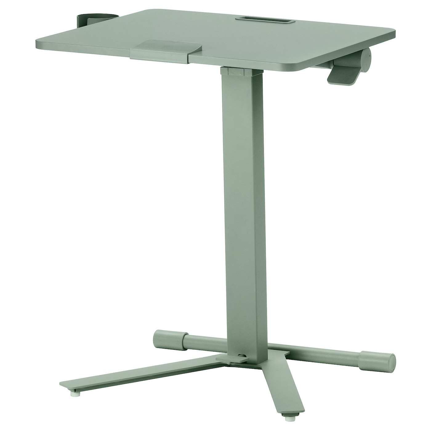 IKEA MITTZON stolik z kółkami na laptop, zielony, 66x50 cm