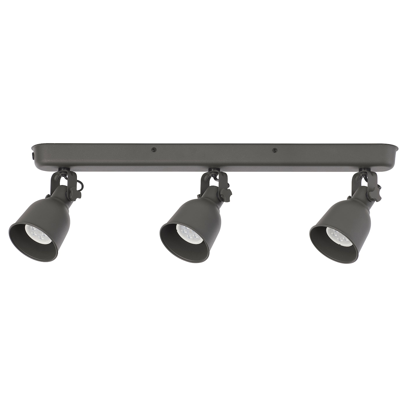 IKEA HEKTAR lampa sufitowa, 3 reflektory, ciemnoszary, Maks.: 7 Wat