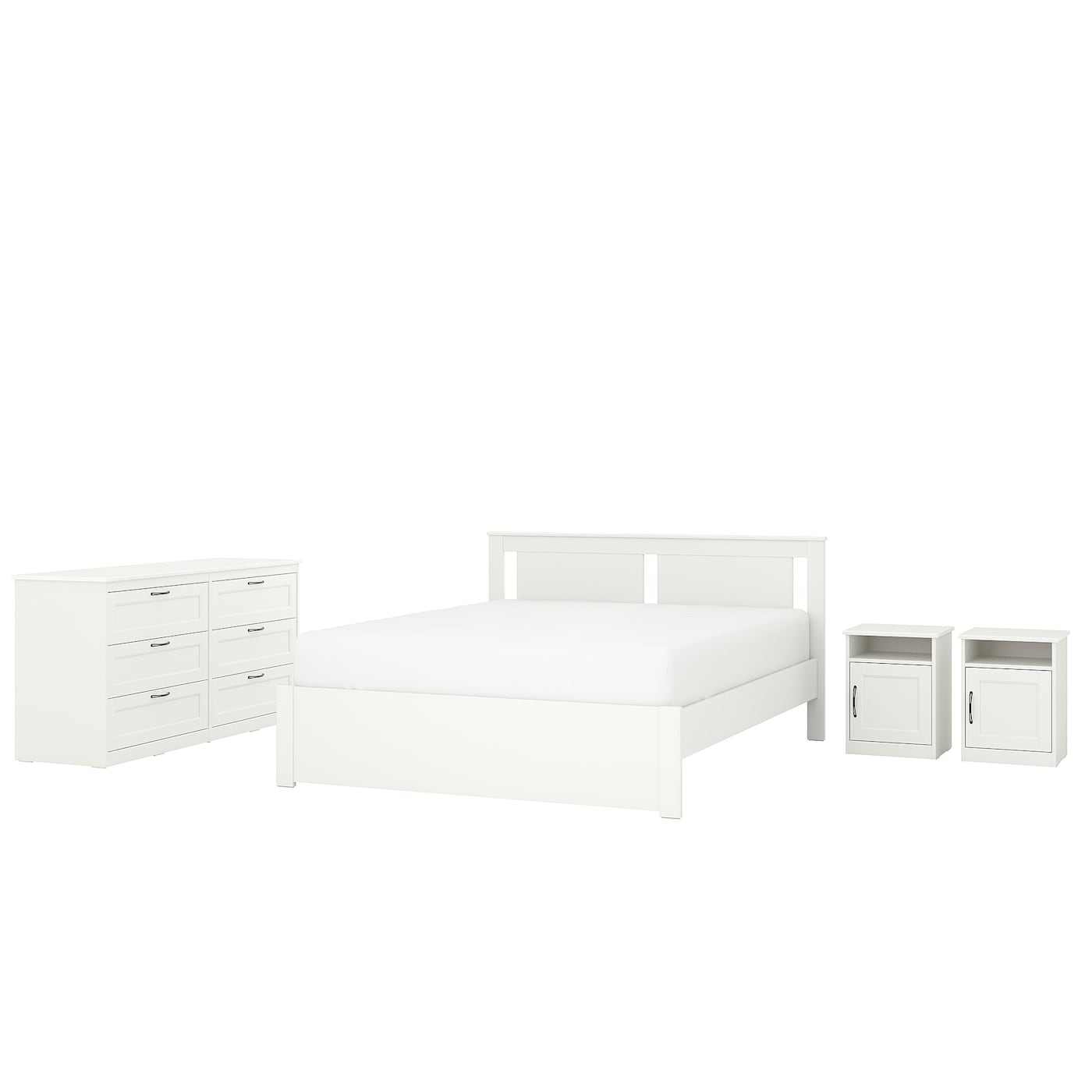 IKEA SONGESAND zestaw mebli do sypialni 4 szt, biały, 140x200 cm