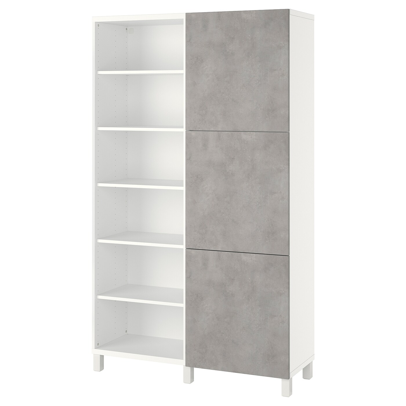 IKEA BESTÅ kombinacja z drzwiami, biały Kallviken/Stubbarp/jasnoszary imitacja betonu, 120x42x202 cm
