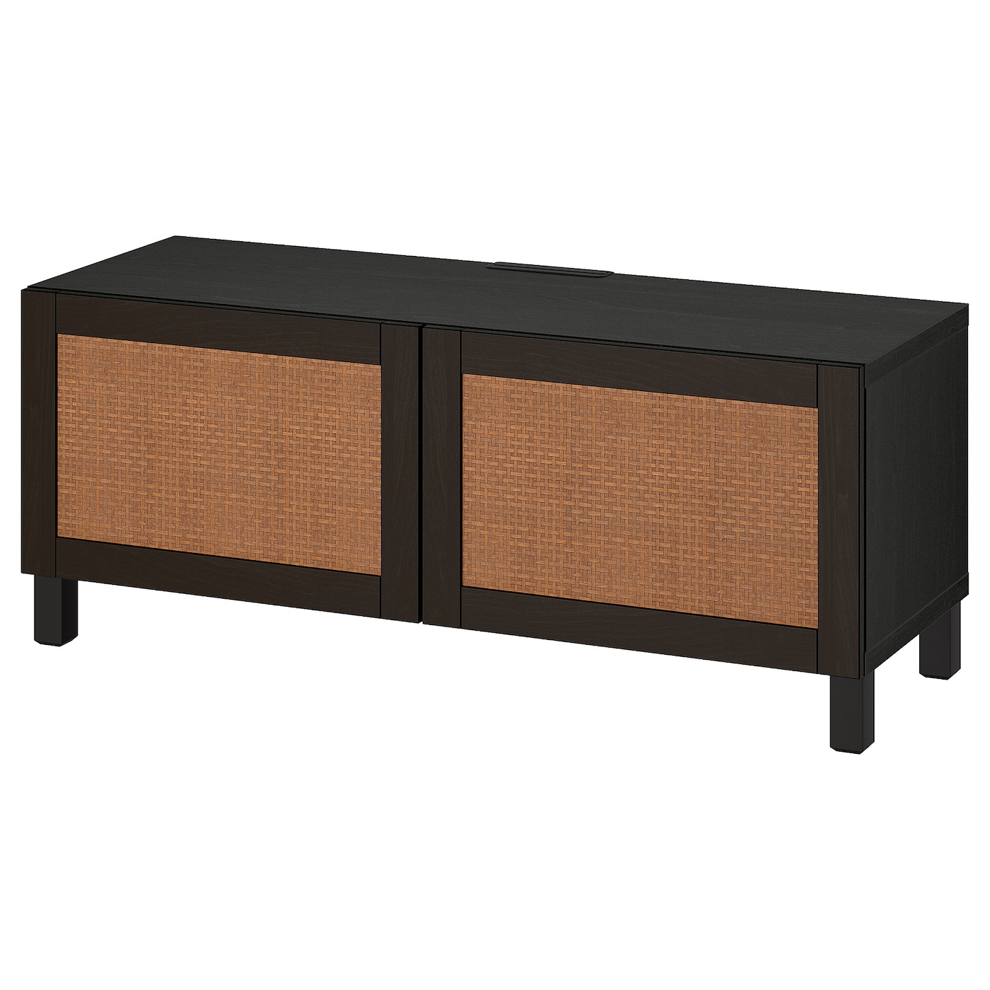 IKEA BESTÅ ława TV z drzwiami, czarnybrąz/Studsviken/Stubbarp ciemnobrązowy, 120x42x48 cm
