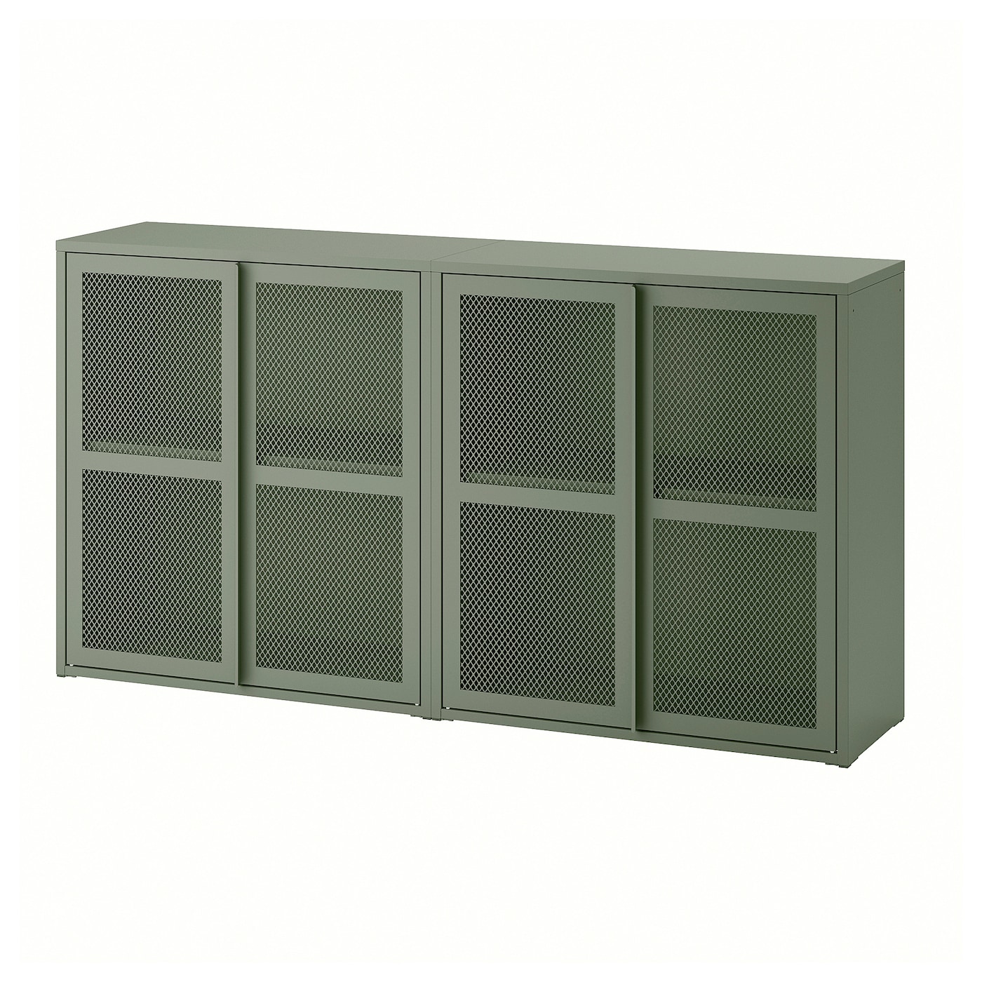 IKEA IVAR szafka/drzwi, szarozielony siatka, 160x30x83 cm