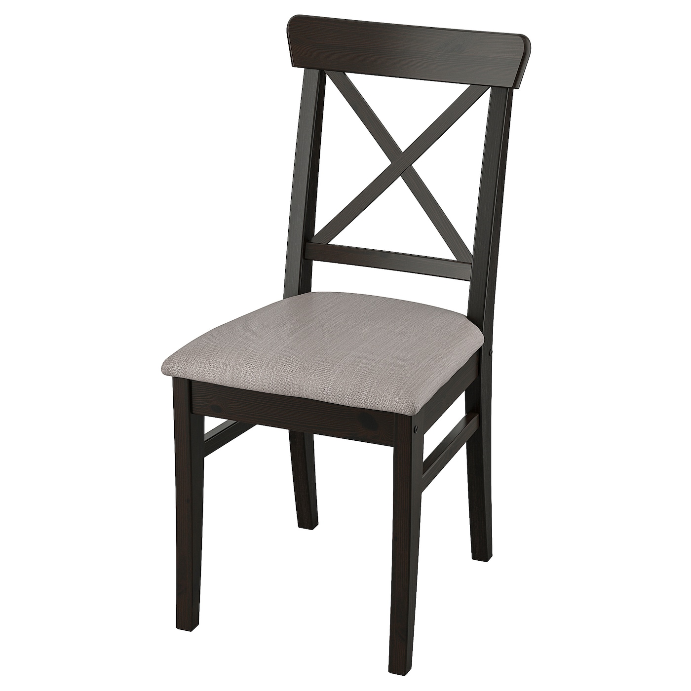IKEA INGOLF krzesło, brązowoczarny/Nolhaga szarobeżowy, Przetestowano dla: 110 kg