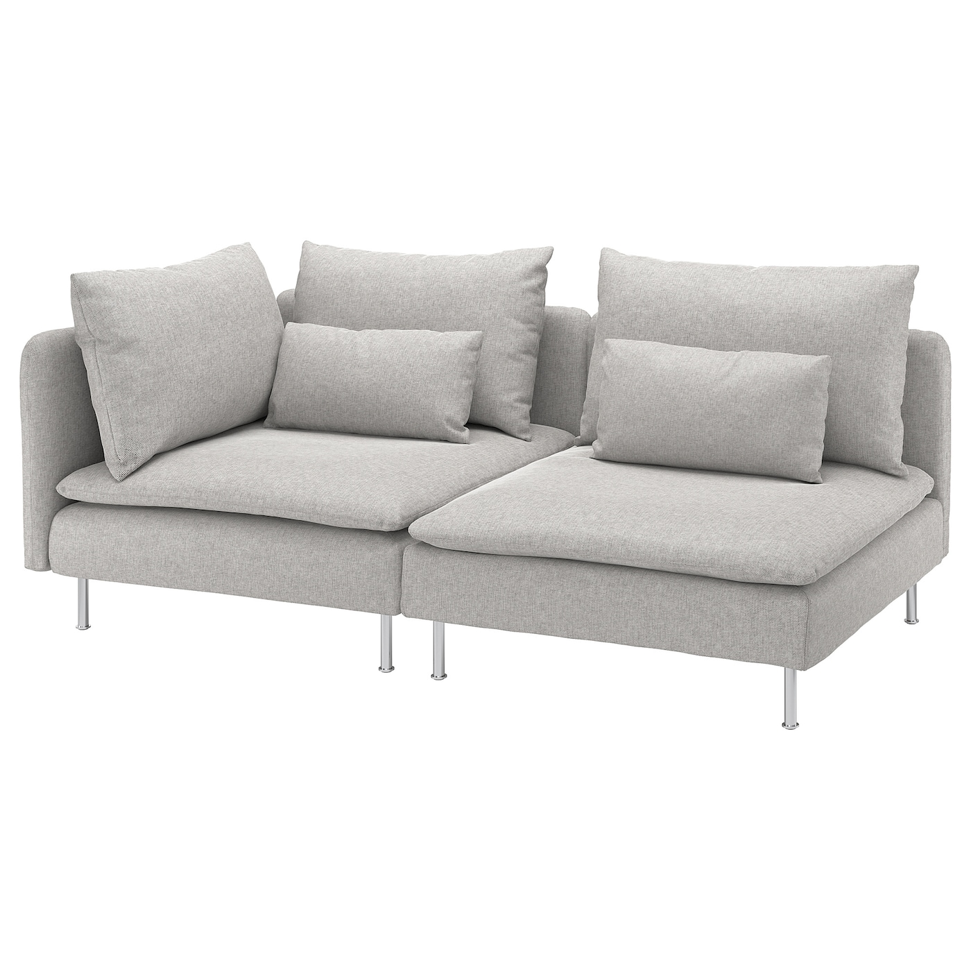 IKEA SÖDERHAMN sofa 3-osobowa, z otwartym końcem/Tallmyra biały/czarny, Wysokość z poduchami oparcia: 83 cm