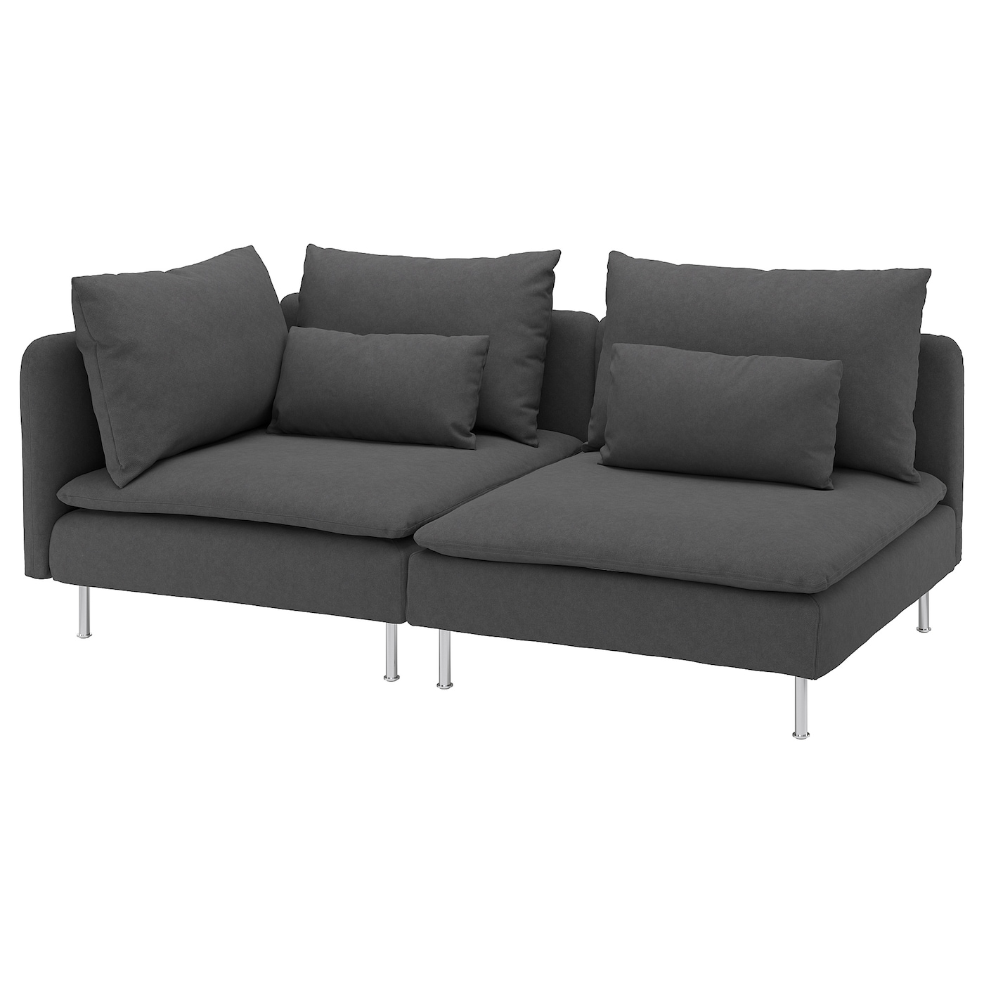 IKEA SÖDERHAMN sofa 3-osobowa, z otwartym końcem/Tallmyra średnioszary, Wysokość z poduchami oparcia: 83 cm