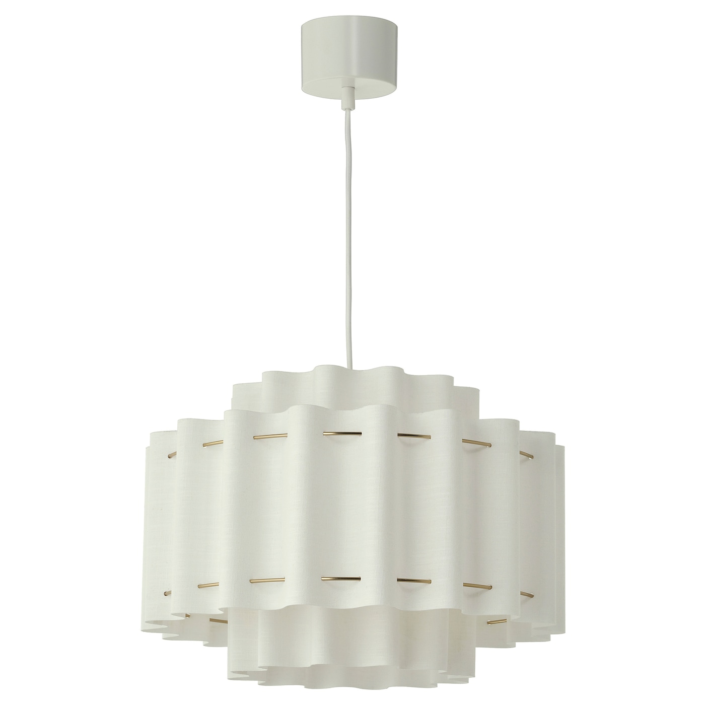 IKEA STOCKHOLM 2025 lampa wisząca, biały tkanina/mosiądzowane, 50 cm