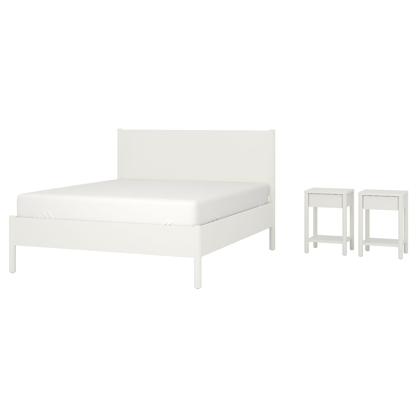 IKEA TONSTAD zestaw mebli do sypialni 3 szt, kremowy, 140x200 cm