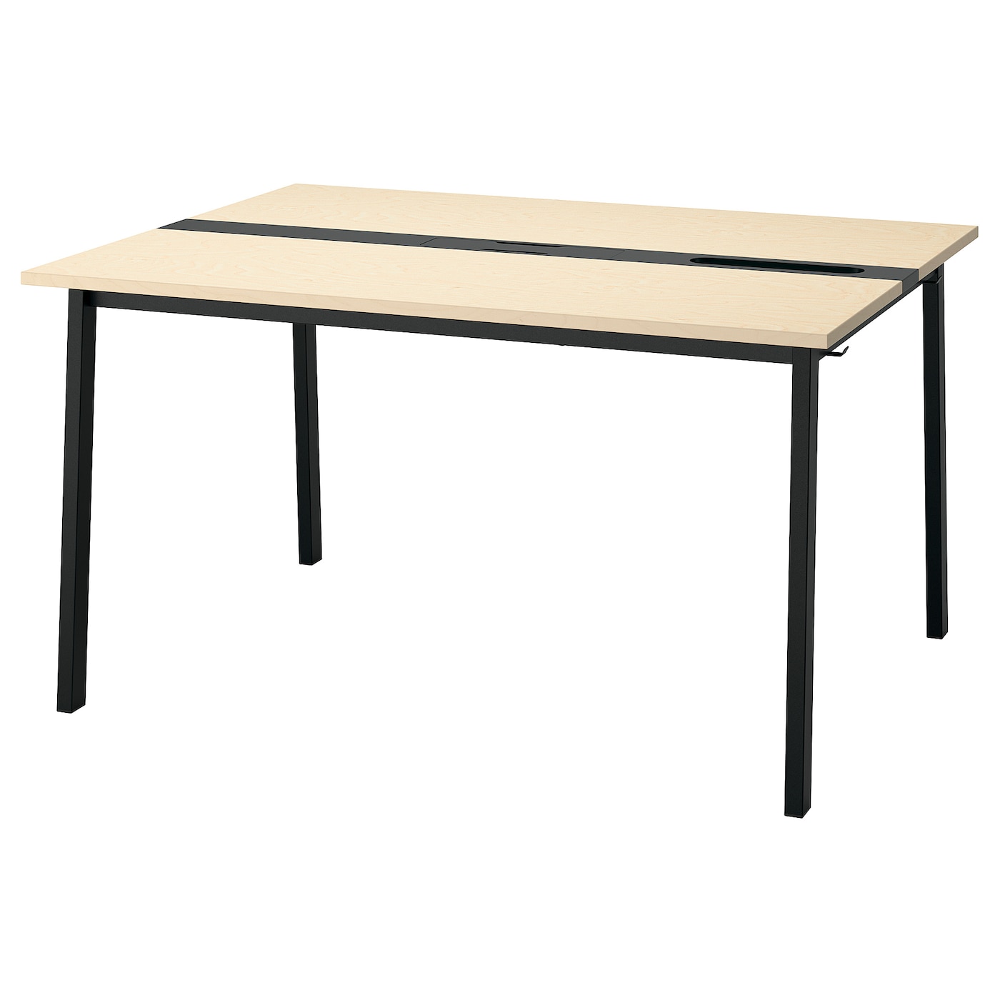 IKEA MITTZON stół konferencyjny, okl brzoz/czarny, 140x108x75 cm