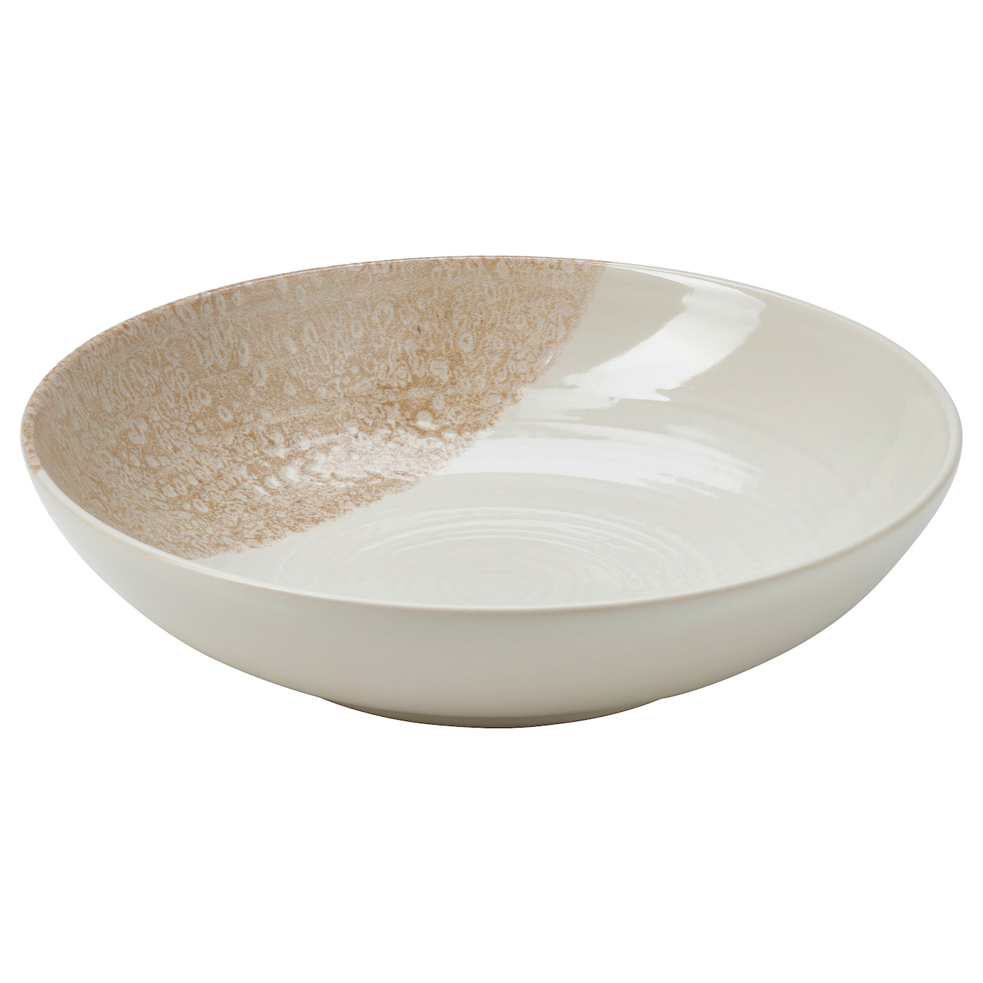 IKEA KRUSTISTEL talerz głęboki, wzór/jasnobeżowy, 19 cm