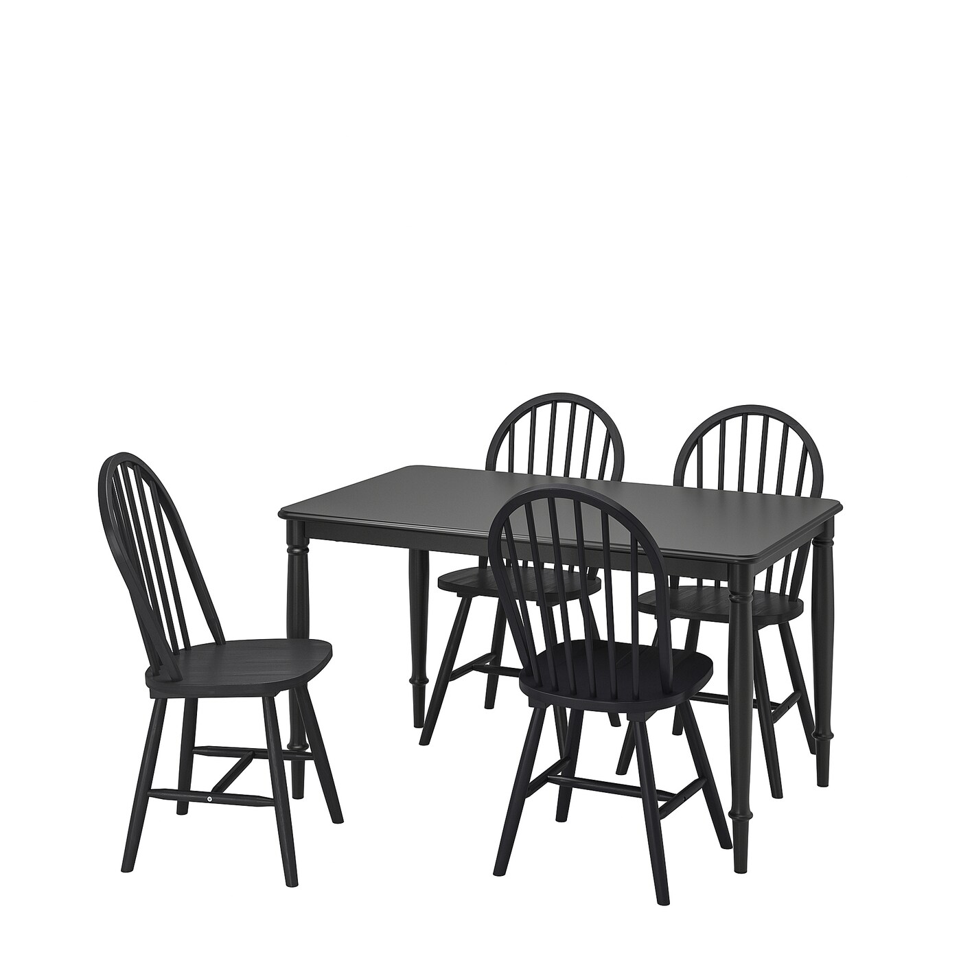 IKEA DANDERYD / SKOGSTA stół i 4 krzesła, czarny/czarny, 130 cm