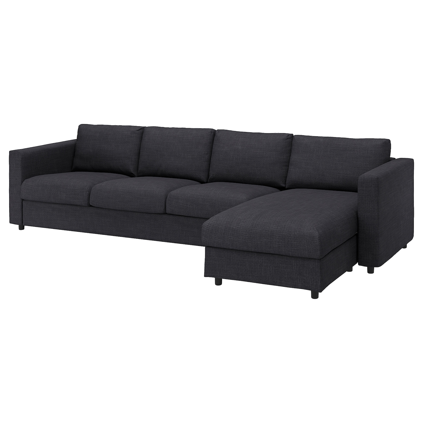 IKEA VIMLE sofa 4-osobowa, z szezlongiem/Hillared antracyt, Wysokość z poduchami oparcia: 83 cm