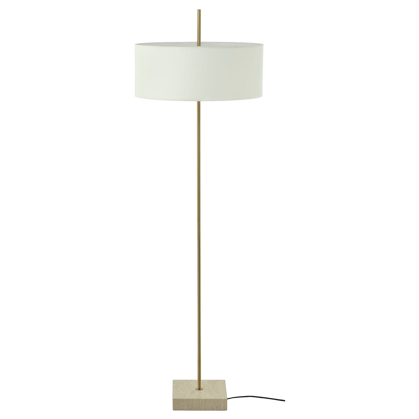 IKEA STOCKHOLM 2025 lampa podłogowa, biały tkanina/mosiądzowane, 159 cm