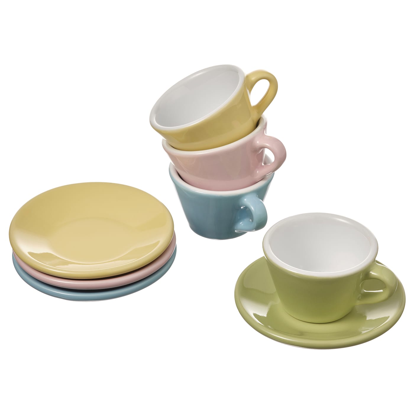 IKEA DUKTIG zabawkowy serwis 8 filiż/talerz, różne kolory