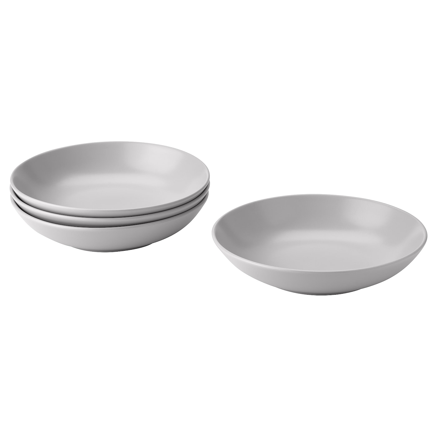 IKEA FÄRGKLAR talerz głęboki, Matowy jasnoszary, 23 cm